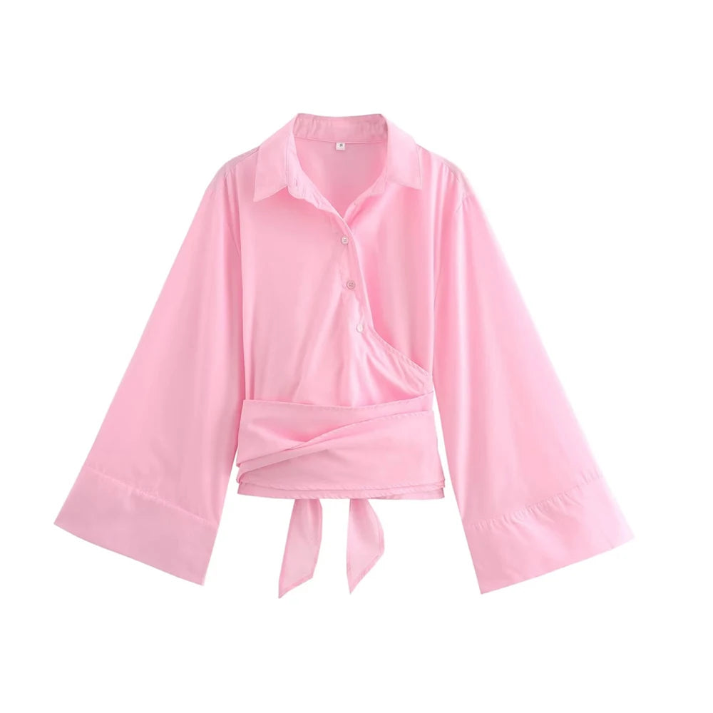 Variant image for Dames Blouse Zwart M Polyester met Lange Mouwen en Vlinderdas-7