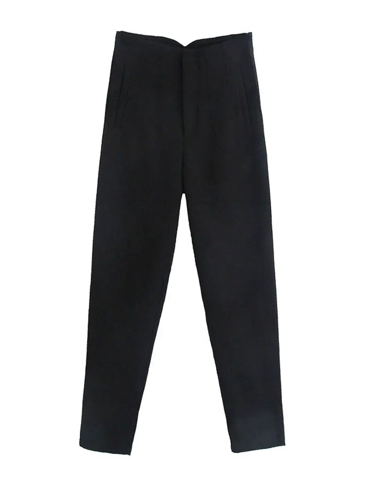 Variant image for Damesbroek Hoge Taille Zwart M Katoen Vintage-1
