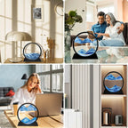 3D Bewegend Zand Kunstafbeelding | Diepzee Zandsculptuur Zandloper voor Ontspanning & Bureau Decor