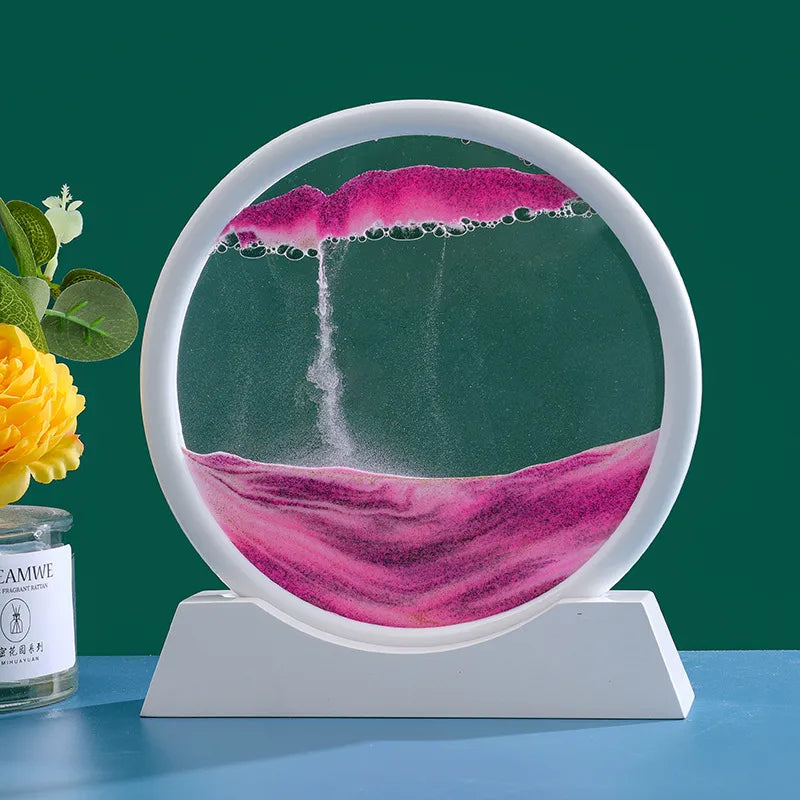 3D Bewegend Zand Kunst Foto Zandloper Drijfzand Ambachtelijk Stromend Zand