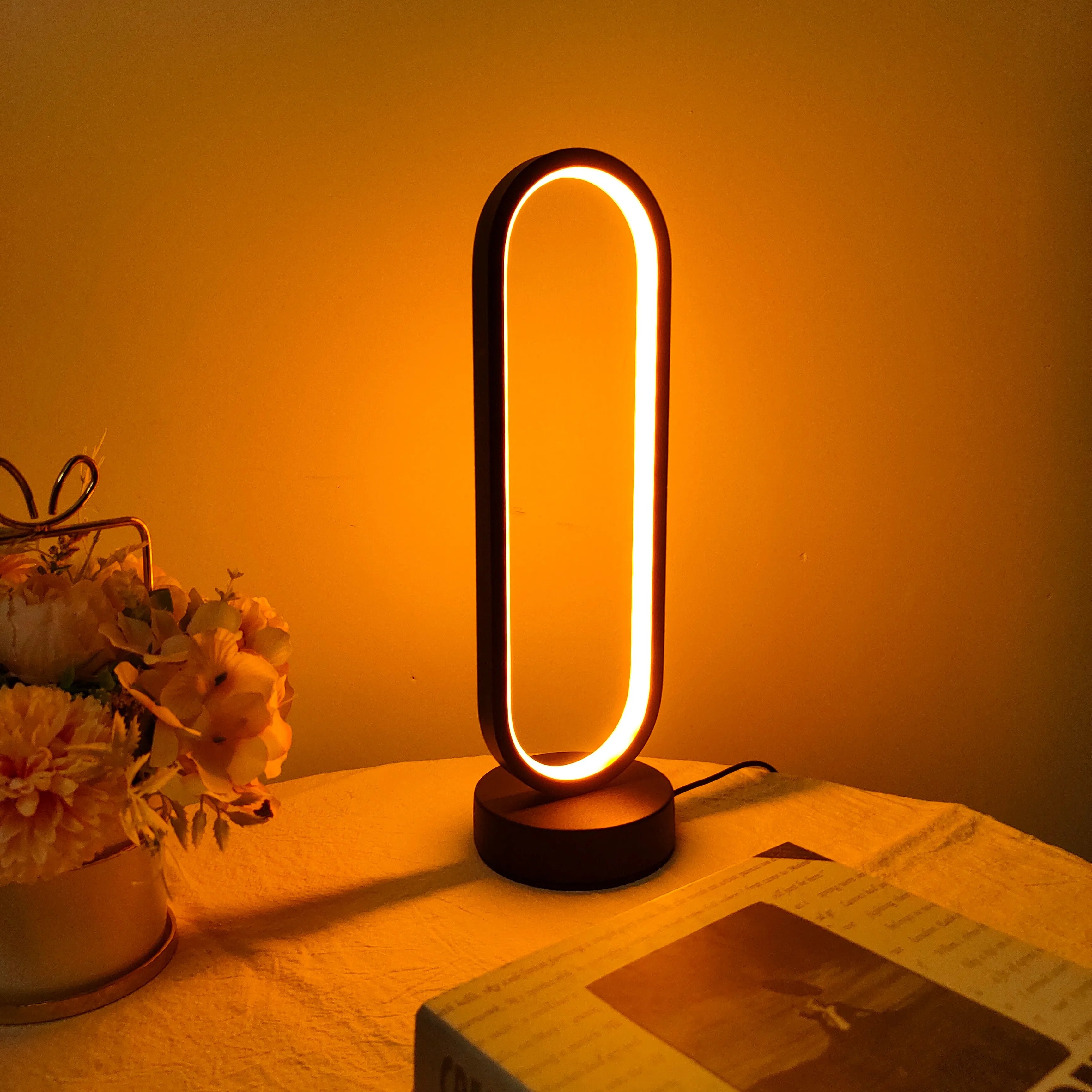 Ringlamp met Driekleurige Dimming – LED Nachtlicht voor Slaapkamer en Woonkamer, Eenvoudig te Installeren, 30 cm Diameter-3