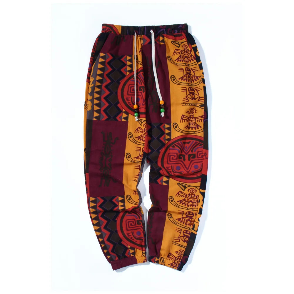 Variant image for Heren Joggingbroek Katoenmengsel Boho Tribal Print Korte Sweatpants-5