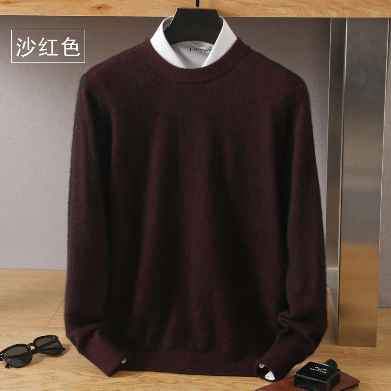Leonard: Luxe 100% Pure Kasjmier Trui | Japanse Brei - O-Hals Pullover