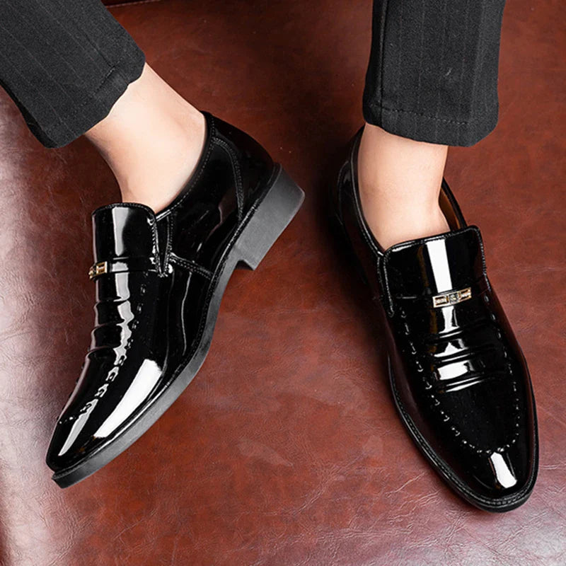 Heren Patenten Leren Loafers Instap Gepolijste Schoenen