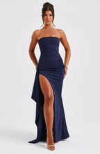 Scarlette - Gedraaide maxi-jurk zonder schouders 0