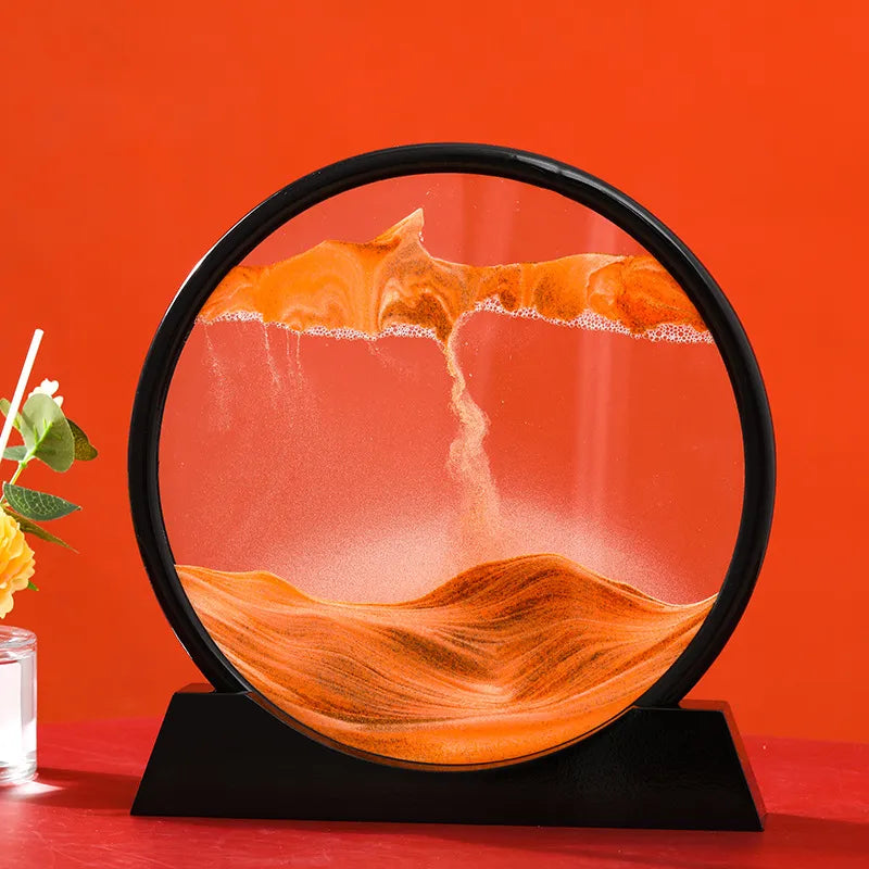 3D Bewegend Zand Kunst Foto Zandloper Drijfzand Ambachtelijk Stromend Zand