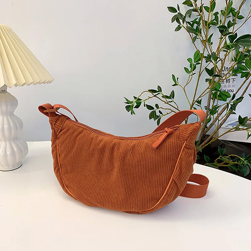 Corduroy Schoudertas Gracie Met Verstelbare Band En Stijlvolle Design Voor Everyday Gebruik En Mode Statement