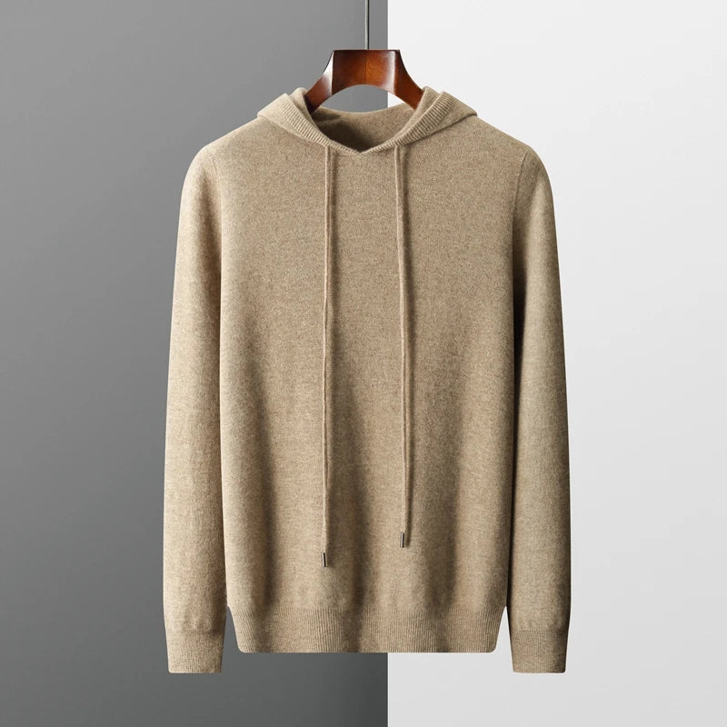 Micheal: Hoodie Sweater - 100% Merino Wol uit Australië: Gebreide Sweatshirt voor Herfst Winter
