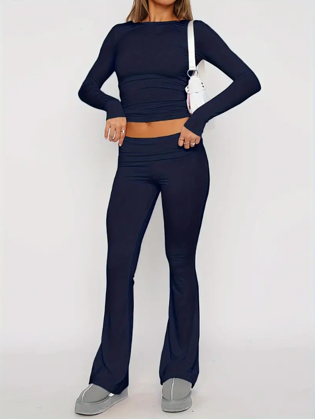 Chaveli - Comfortabele 2-Delige Flare Set Voor Dames kopen