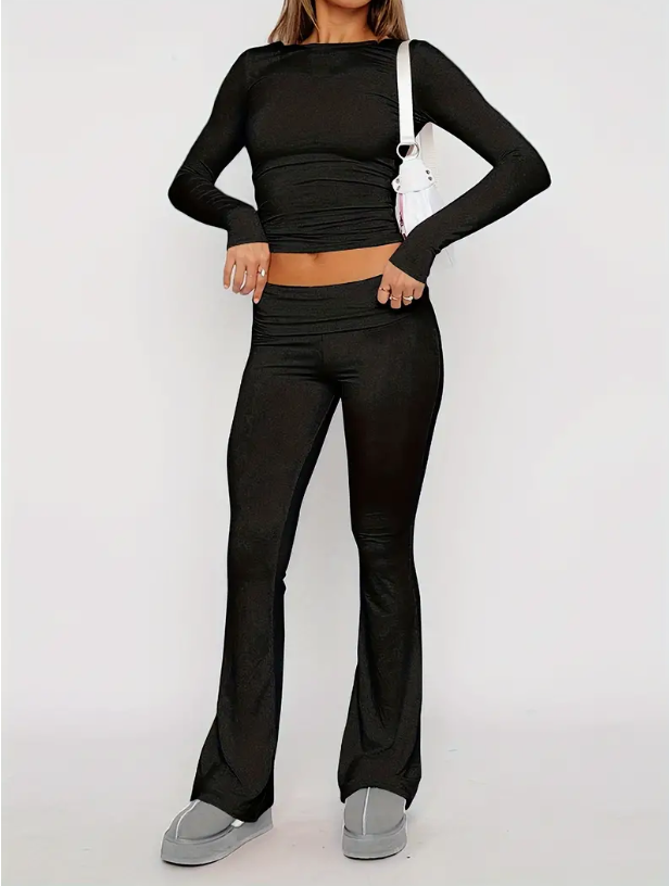 Chaveli - Comfortabele 2-Delige Flare Set Voor Dames kopen