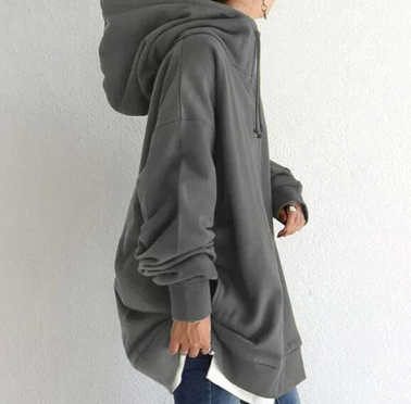 Dames Hoodie Met Rits Zacht Materiaal Voor Herfst En Winter