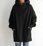 Dames Hoodie Met Rits Zacht Materiaal Voor Herfst En Winter