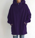 Dames Hoodie Met Rits Zacht Materiaal Voor Herfst En Winter