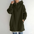 Dames Hoodie Met Rits Zacht Materiaal Voor Herfst En Winter