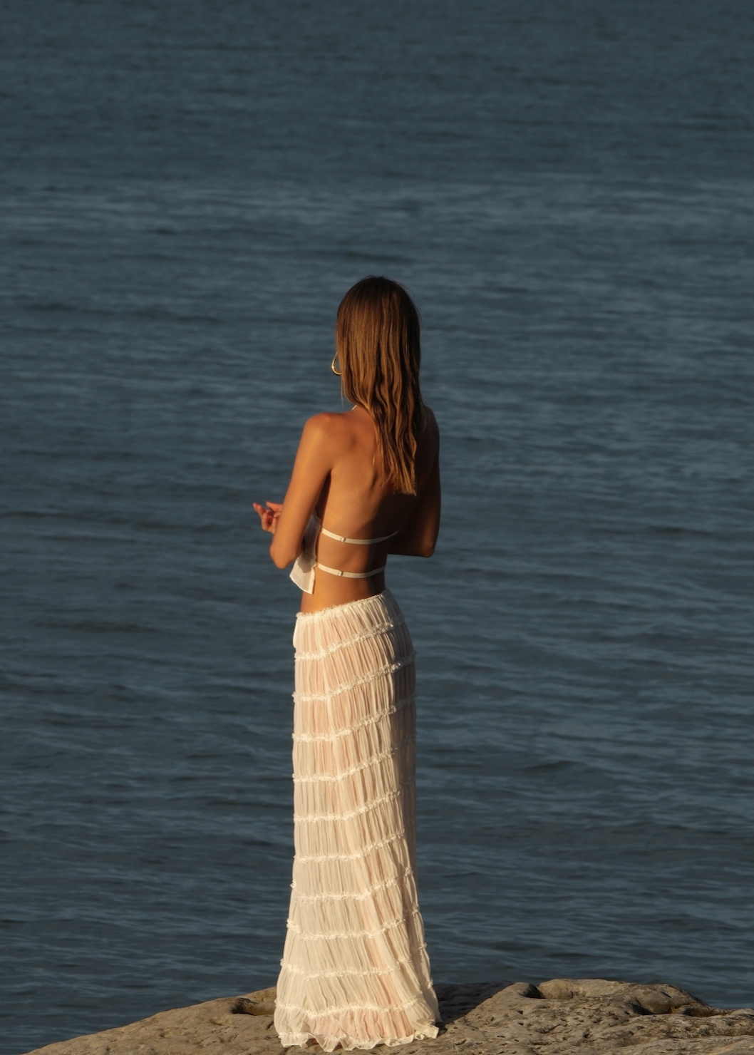 Sahara Set Voor Vrouwen - Luxe Chiffon Haltertop en Rok Stijl