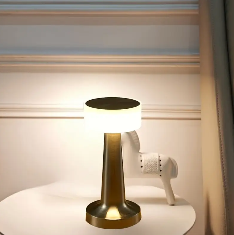 LunaHalo I Draadloze Tafellamp – LED, Oplaadbaar, Modern voor Slaapkamer