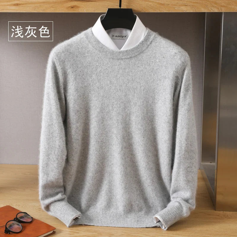 Leonard: Luxe 100% Pure Kasjmier Trui | Japanse Brei - O-Hals Pullover