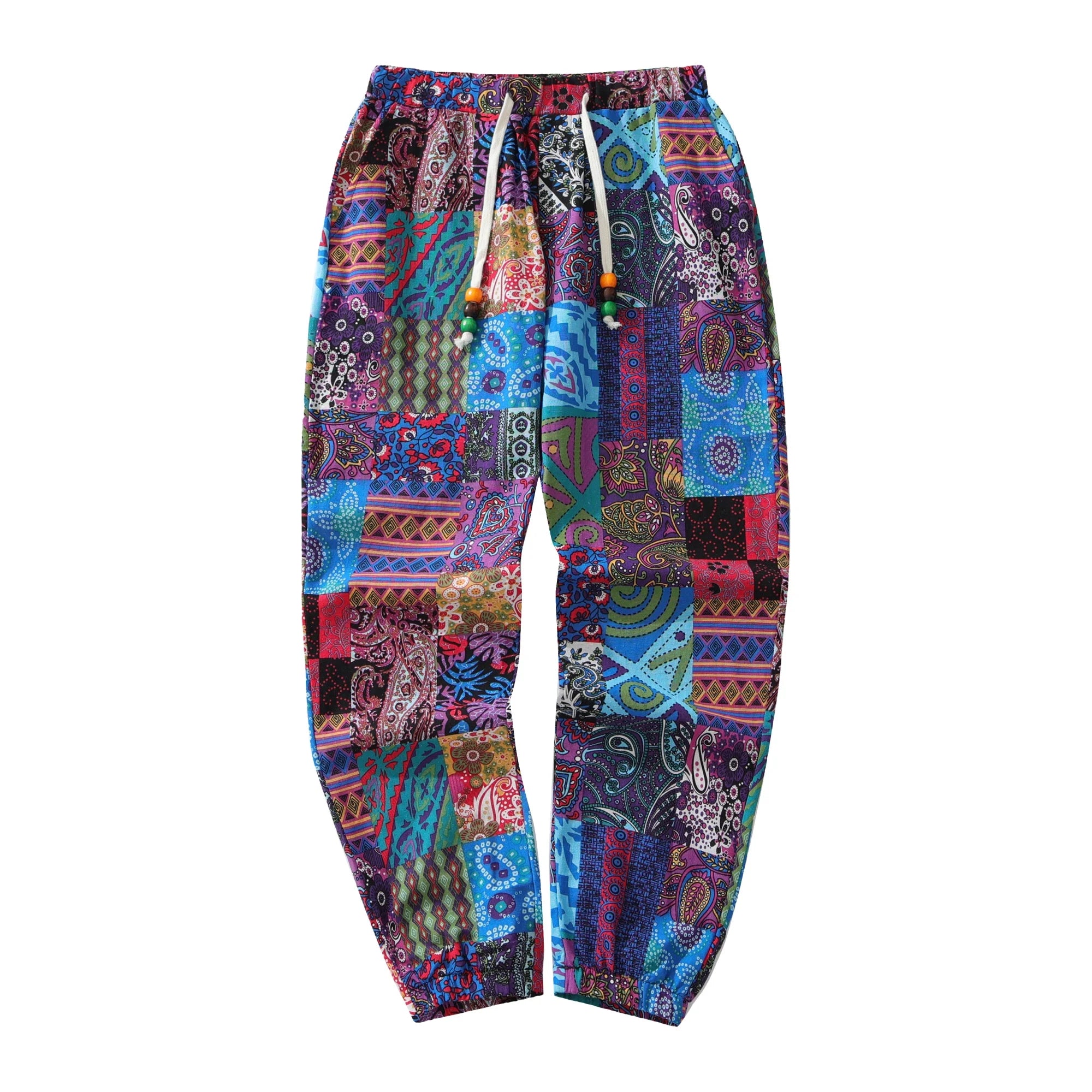 Heren Broeken Katoenlinnen Met Paisleyprint 1