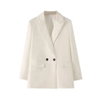 Variant image for Dames Blazer Groen M Katoen Vintage Met Dubbele Knoopsluiting-1
