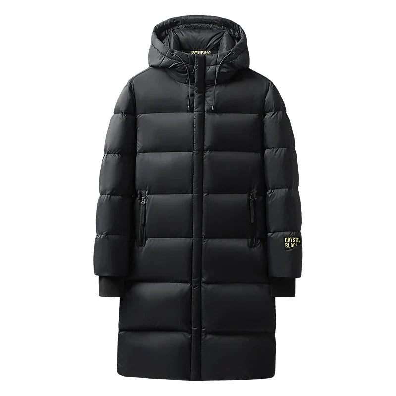 Heren Lange Winter Donsjas Met Donsisolatie Casual