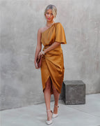 Alicia | Elegante zijden feestjurk
