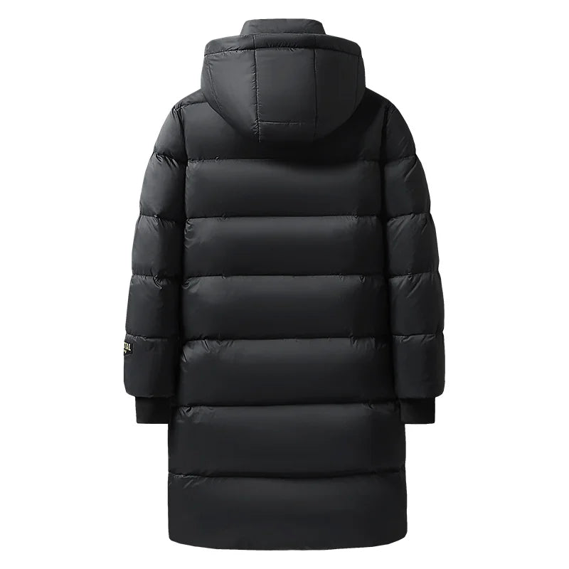 Heren Lange Winter Donsjas Met Donsisolatie Casual
