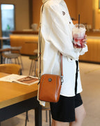Retro leren crossbodytas™ | Stijlvolle schoudertas