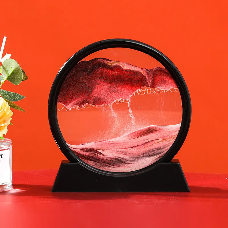 3D Bewegend Zand Kunst Foto Zandloper Drijfzand Ambachtelijk Stromend Zand