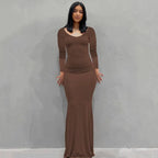 Aria zwarte bodycon maxi-jurk – sexy spaghettibandjes Y2K zomerse elegantie
