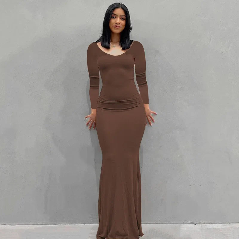 Aria zwarte bodycon maxi-jurk – sexy spaghettibandjes Y2K zomerse elegantie