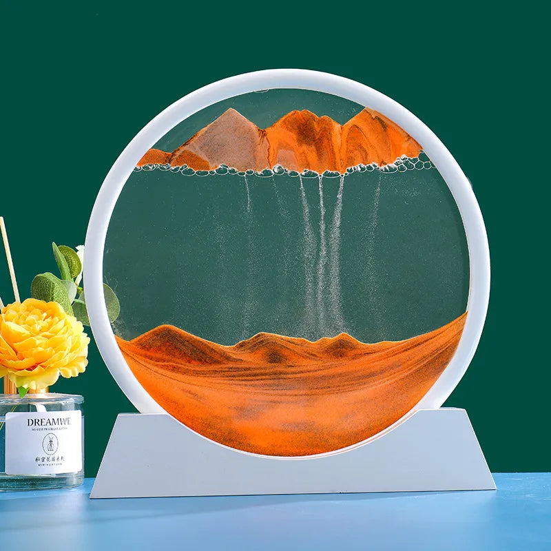 3D Bewegend Zand Kunst Foto Zandloper Drijfzand Ambachtelijk Stromend Zand