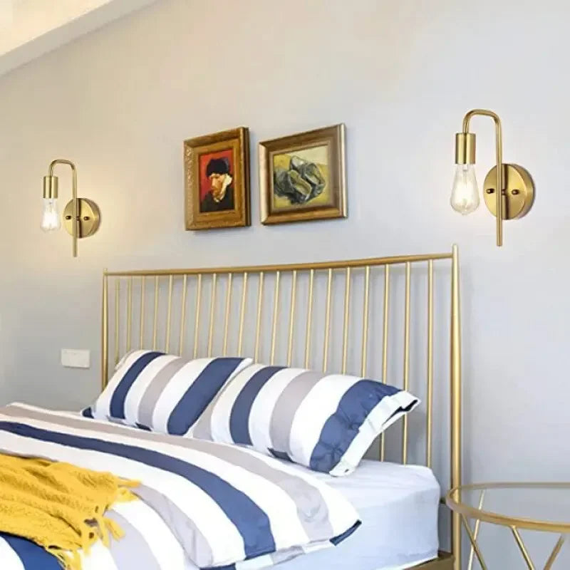 Noordse Wandlamp Goud en Zwart - Retro Muurlamp voor Binnen, Stijlvolle Wandverlichting voor Woonkamer en Slaapkamer-4