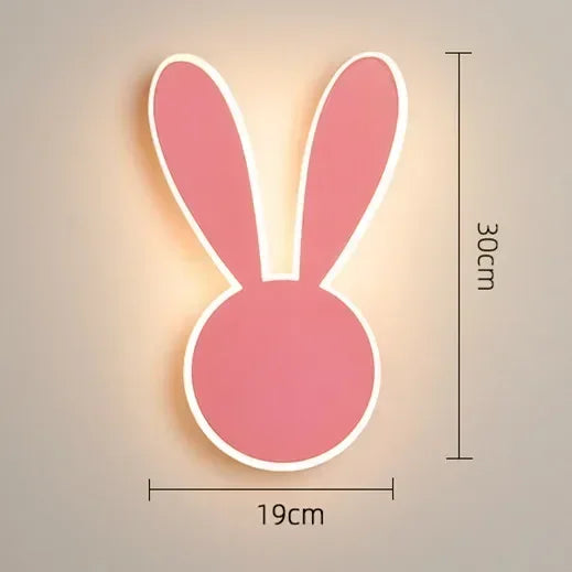 RabbitGlow - LED Wandlamp in Roze Konijnvorm voor Speelkamer