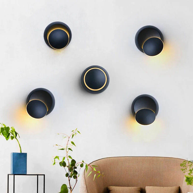 Moderne 5W LED Wandlamp Zwart/Wit met 350 Graden Rotatie voor Binnen - Elegante Muurlamp voor Woonkamer en Slaapkamer-3