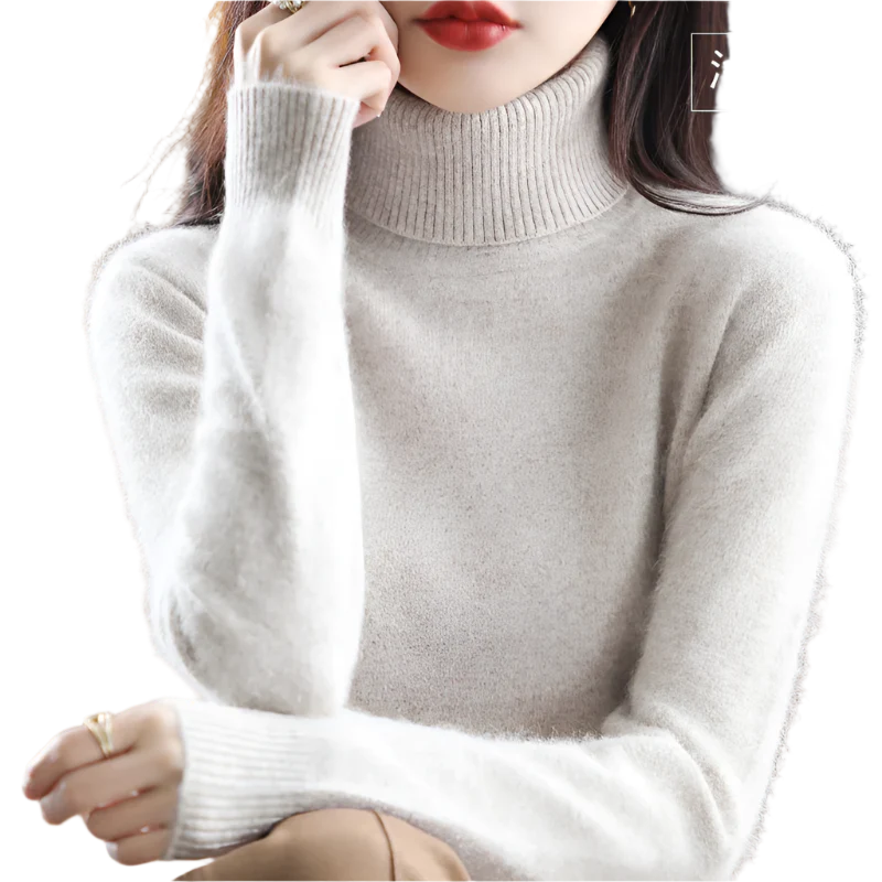 Sinead: Japanse gebreide 100% kasjmier coltrui voor vrouwen: herfst- en wintermust-have