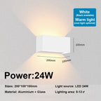Variant image for Moderne Waterdichte Wandlamp Zwart voor Binnen en Buiten - LED Muurlamp met Instelbare Kleurtemperatuur 12W/24W-4