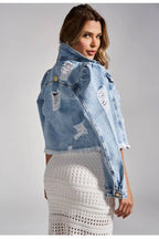 Dames Vintage Spijkerjas - Robuuste denim in retro-chique stijl