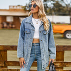 Dames Vintage Spijkerjas - Amerikaanse stijl met knoopsluiting