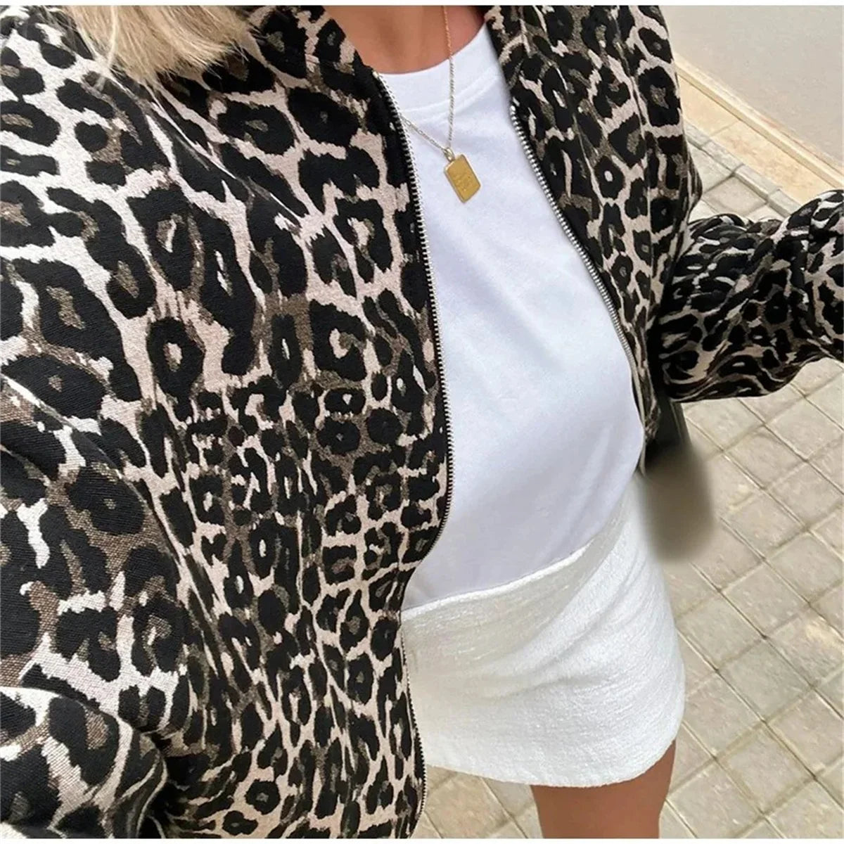 Manda - Bomber Jas Met Luipaard Print