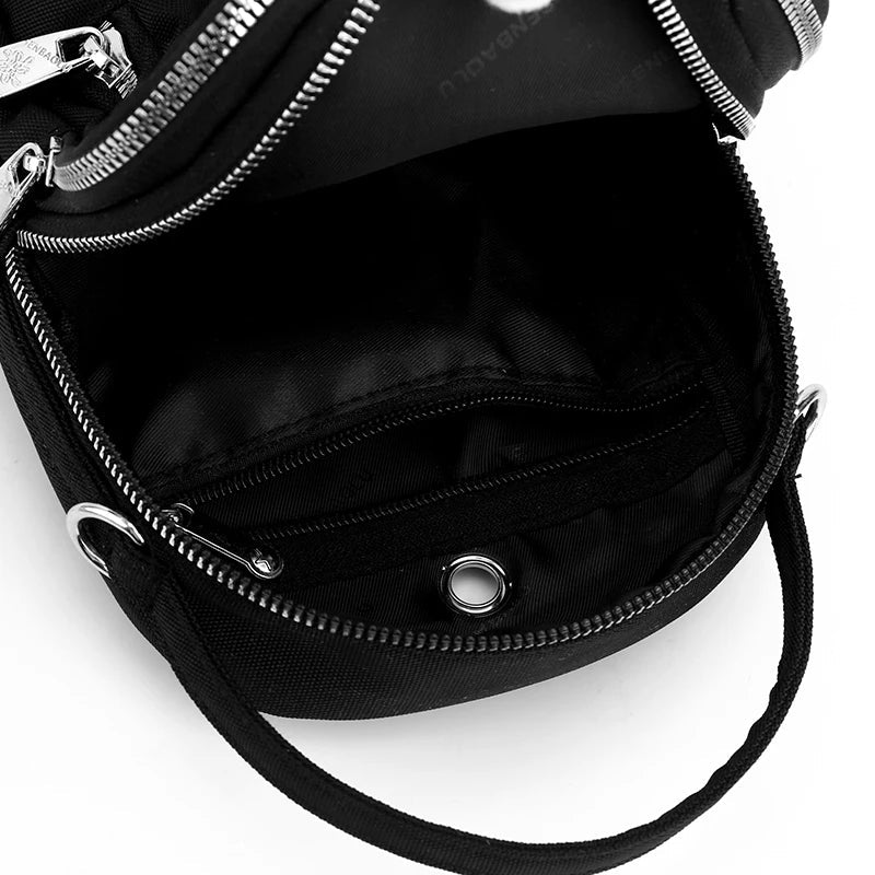Duurzame nylon 3-laags mini-schoudertas