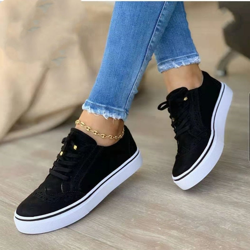 Ava - Orthopedische elegante zwarte sneakerschoenen