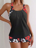 Sexy Floral Tankini Badpak voor Dames met Gevoerde Cups - Verstelbare Bandjes 1