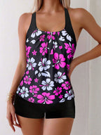 Sexy Floral Tankini Badpak voor Dames met Gevoerde Cups - Verstelbare Bandjes 5