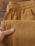 Heren Flared Broek Katoen - Relaxed Fit Pantalon voor Casual Stijl 1