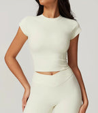 Twee-delige Crop Top en Flare Pant Leggings Set