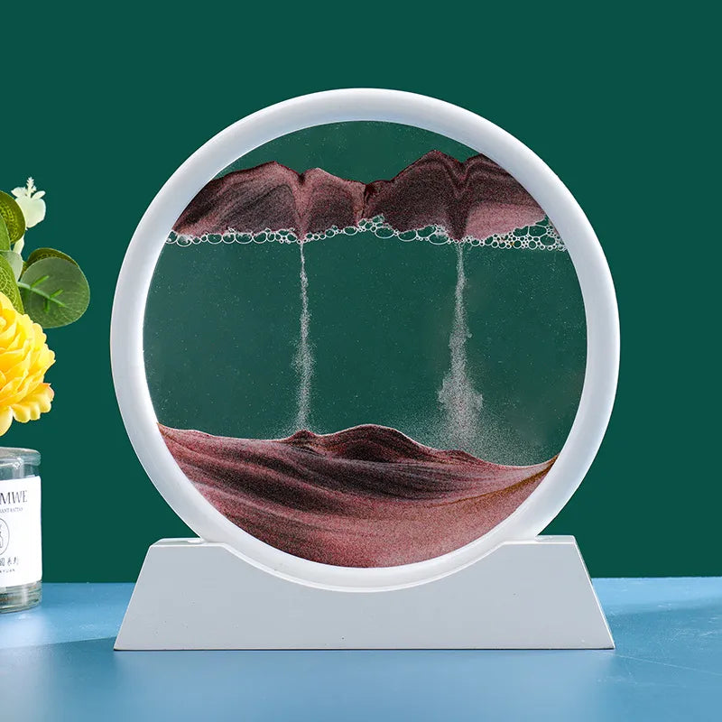 3D Bewegend Zand Kunst Foto Zandloper Drijfzand Ambachtelijk Stromend Zand