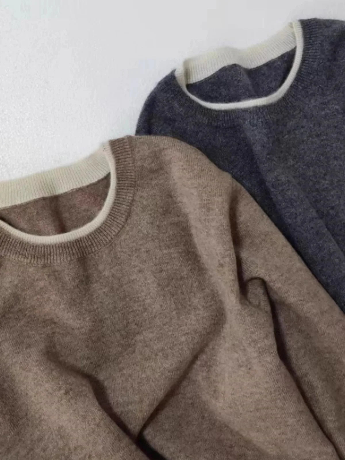 Emperoe Geit damessweater met ronde hals, puur kasjmier 100% – herfst/winter losvallende gebreide trui