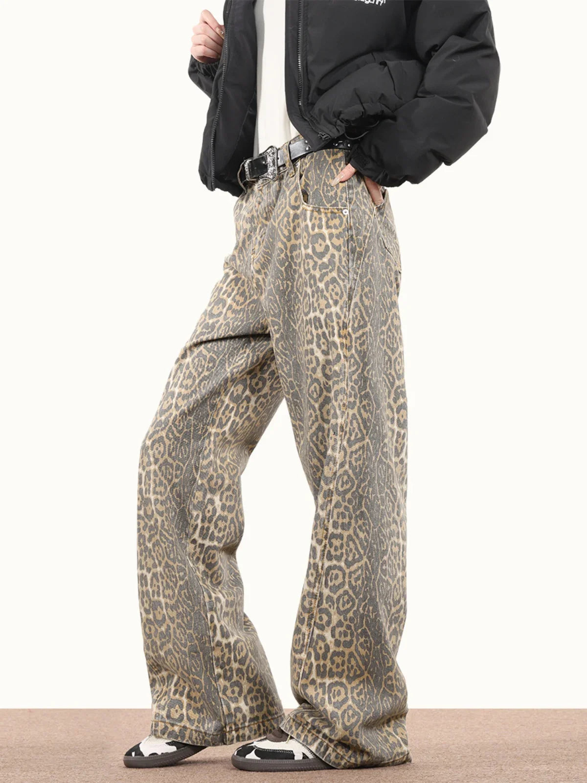 Vintage Century Luipaardprint Jeans