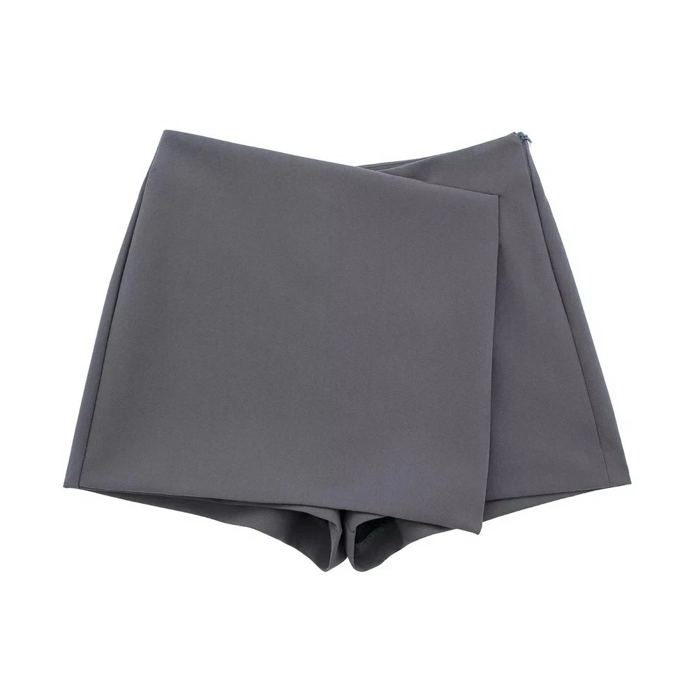 Variant image for Dames Skort Zwart Asymmetrisch Hoge Taille M Polyester-23
