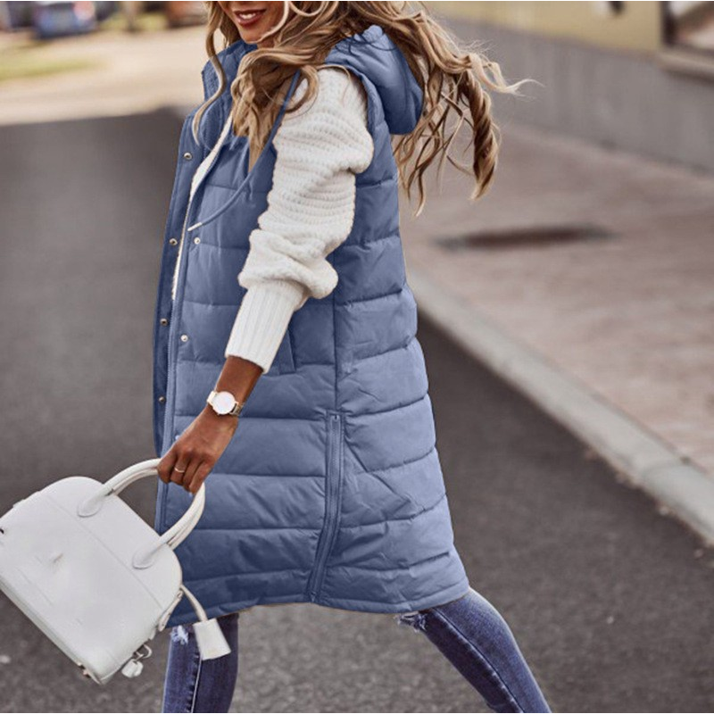 Lange Bodywarmer Dames Met Warmtefunctie Voor Winterse Stijl - Winterjas Dames